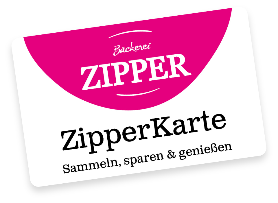 Zipper Kundenkarte aus der Vogelperspektive.